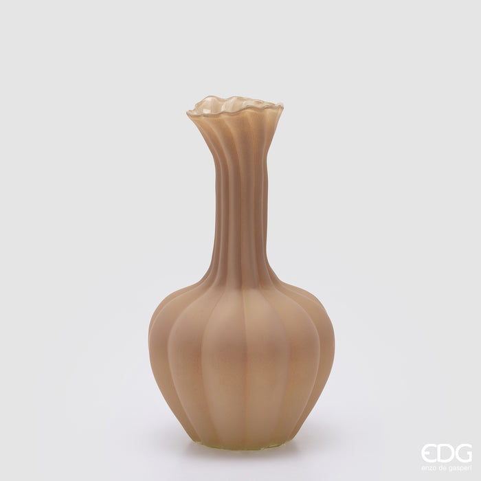 EDG Enzo De Gasperi Vaso Flow Sinuoso Marrone Collo Lungo