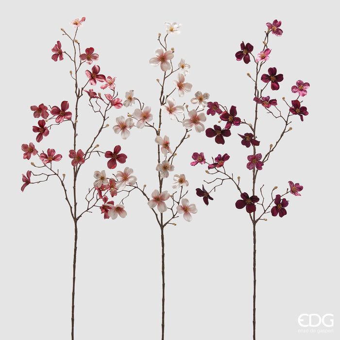 EDG Enzo De Gasperi Ramo di Cornus in velluto con foglie
