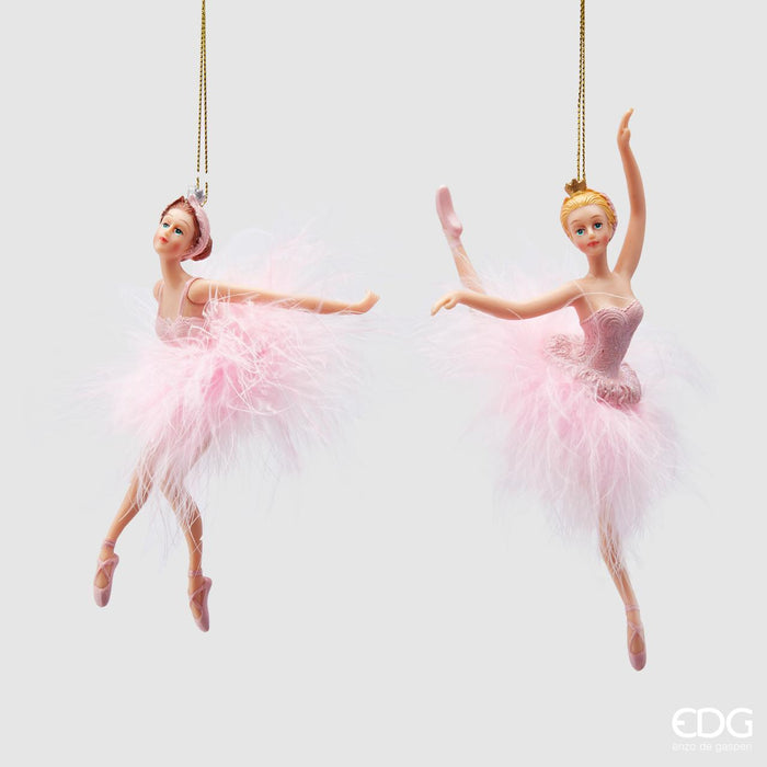 DECORAZIONE BALLERINA POLY PIUME (2ASS)