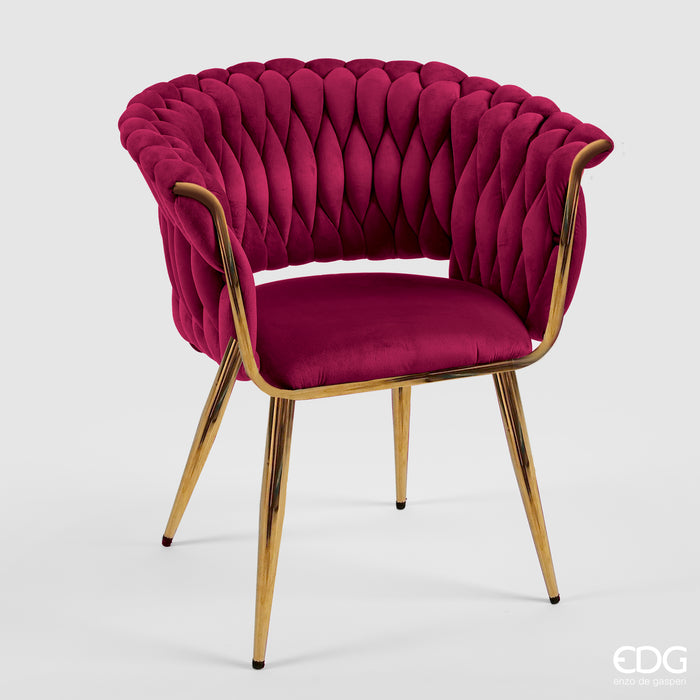 SEDIA INTRECCIO BURGUNDY H85 L72 L55