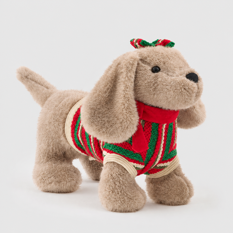 Cane Xmas EDG in tessuto H 24 e 31 cm – 2 varianti