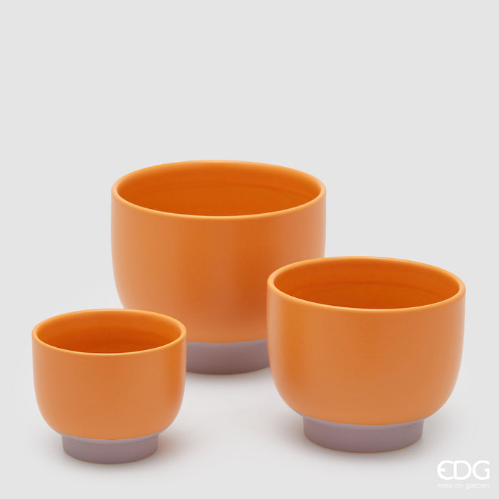 Vaso Cachepot Bicolor Con Piede