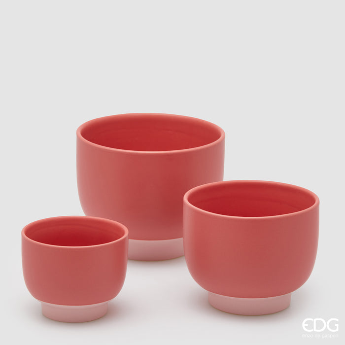 Vaso Cachepot Bicolor Con Piede