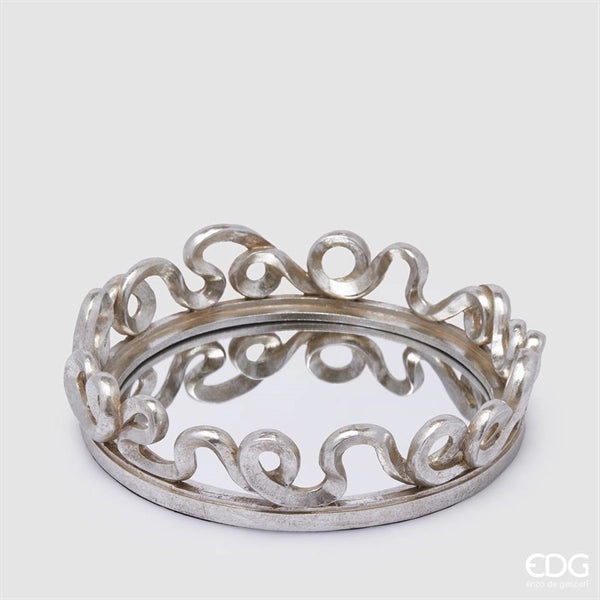 EDG Enzo De Gasperi Vassoio decorativo Balze rotondo argento