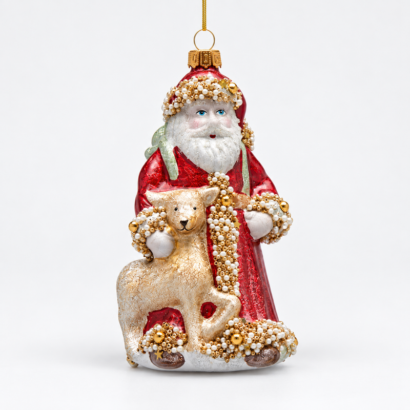 Addobbo Babbo Natale EDG in vetro H 15 cm – Multicolor