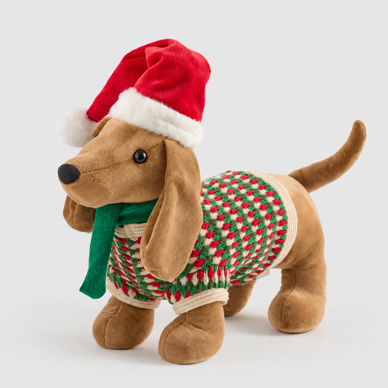 Cane Xmas EDG in tessuto H 24 e 31 cm – 2 varianti