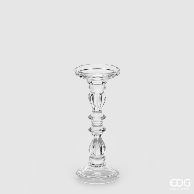 Portacandele Scettro EDG in vetro H 25 cm