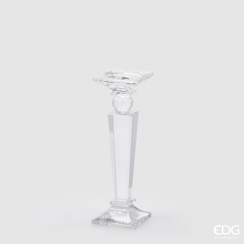 Portacandele Crystal quadrato EDG H 28 cm