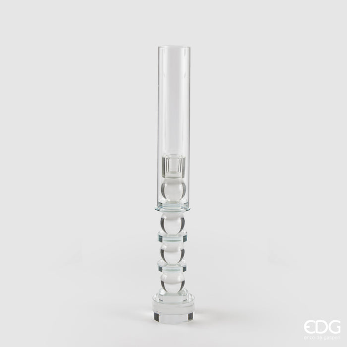 EDG Enzo De Gasperi Portacandela Crystal Stelo in vetro