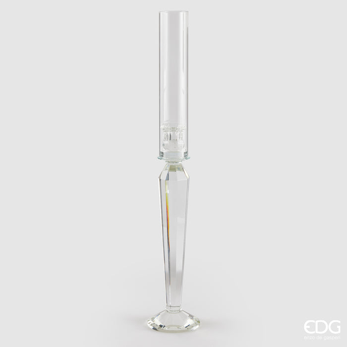 EDG Enzo De Gasperi Portacandela Crystal Prisma in vetro