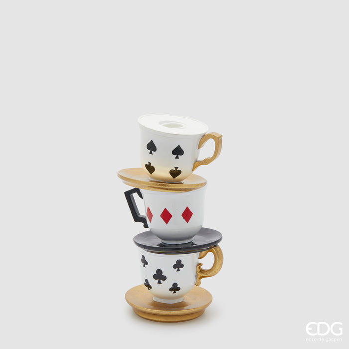 EDG Enzo De Gasperi Portacandela Tazzine Carte da Poker