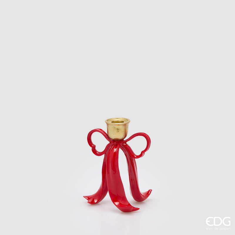 Portacandele Fiocco EDG rosso e oro