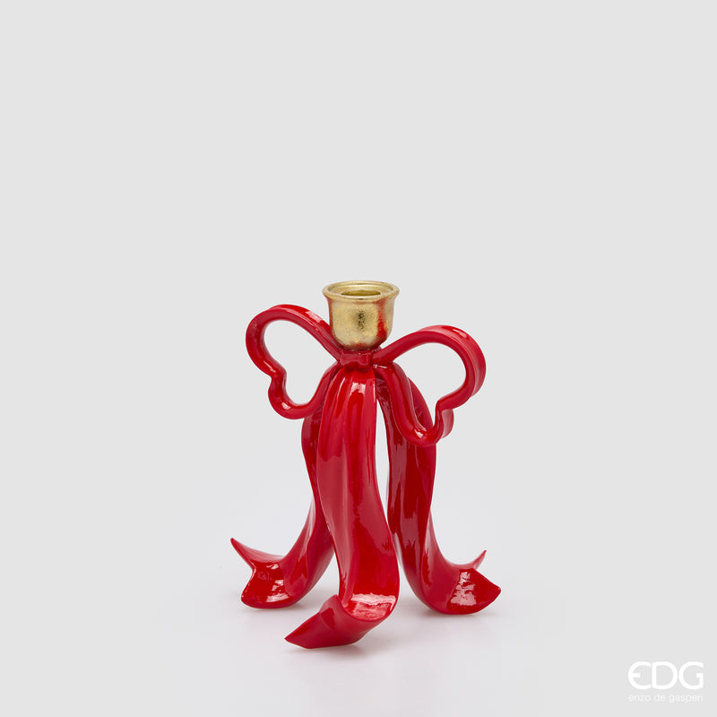Portacandele Fiocco EDG rosso e oro