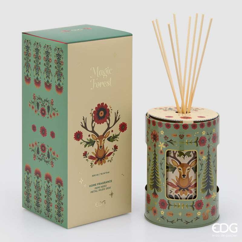 Profumatore Scrigno EDG 300 ml con carillon – Cinnamon, Oud e Black Pepper