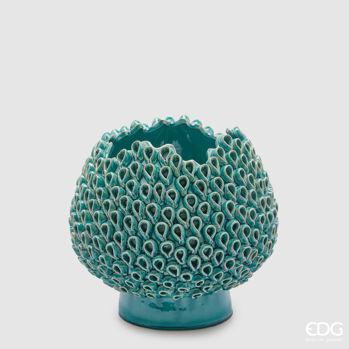 EDG Enzo De Gasperi Vaso Deco in Ceramica Turchese