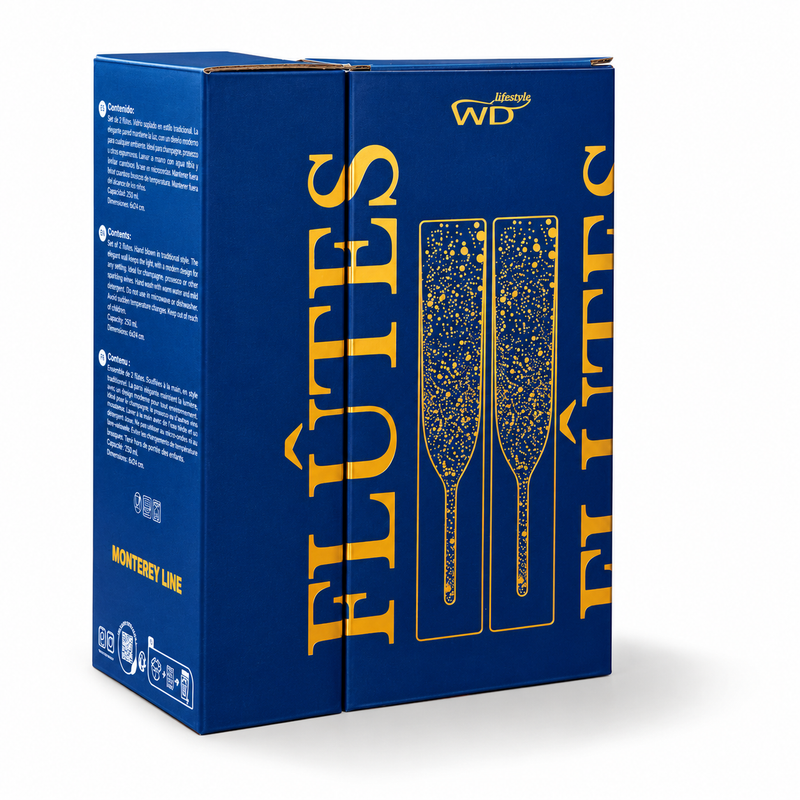 Set 2 flûte in vetro borosilicato WD Lifestyle