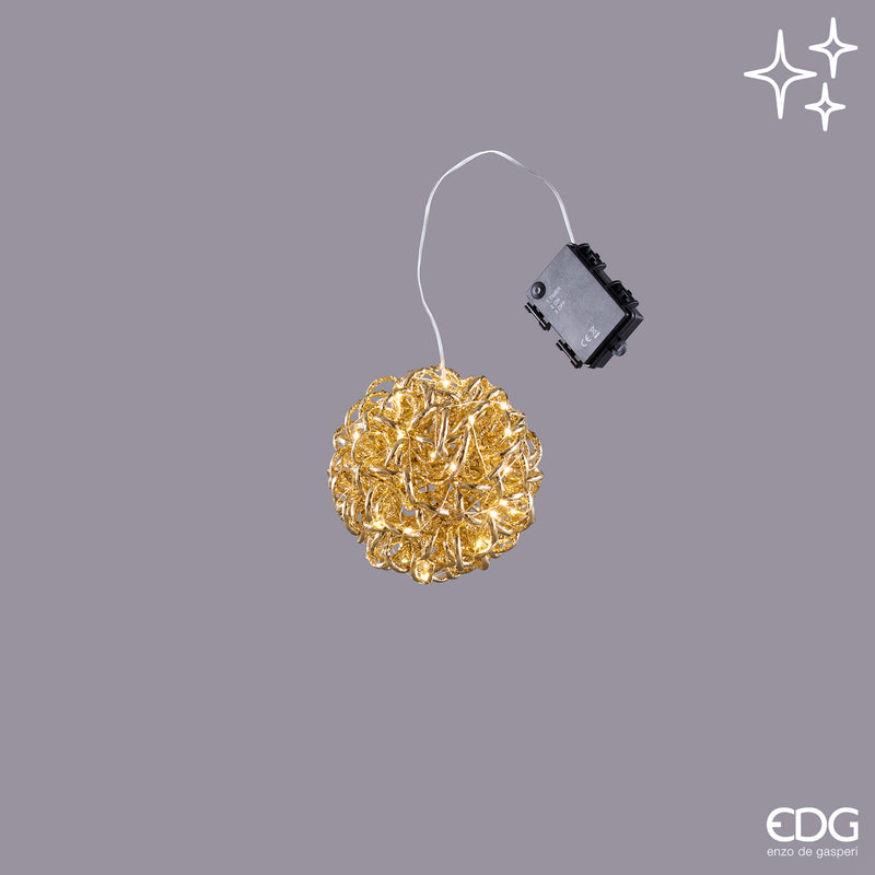 Sfera luminosa Curly EDG oro – 15 e 20 cm con microLED