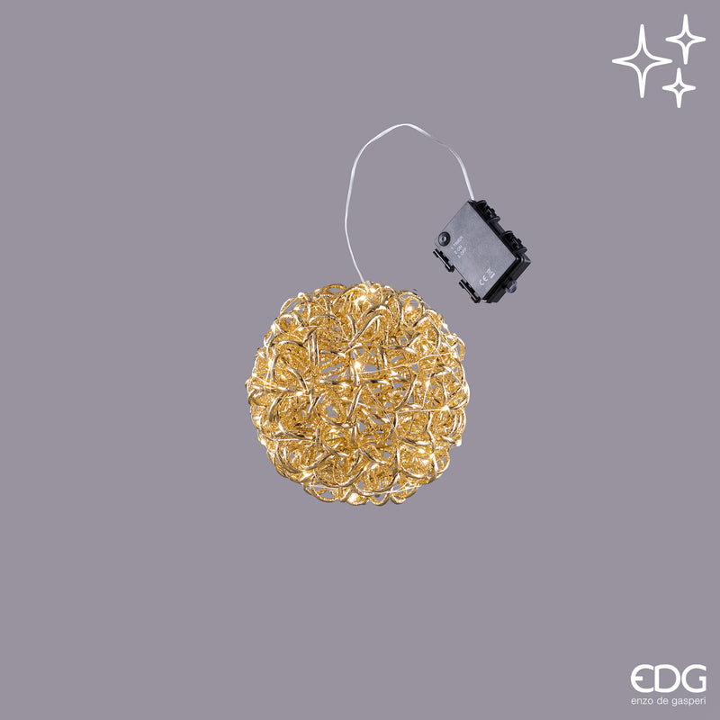 Sfera luminosa Curly EDG oro – 15 e 20 cm con microLED