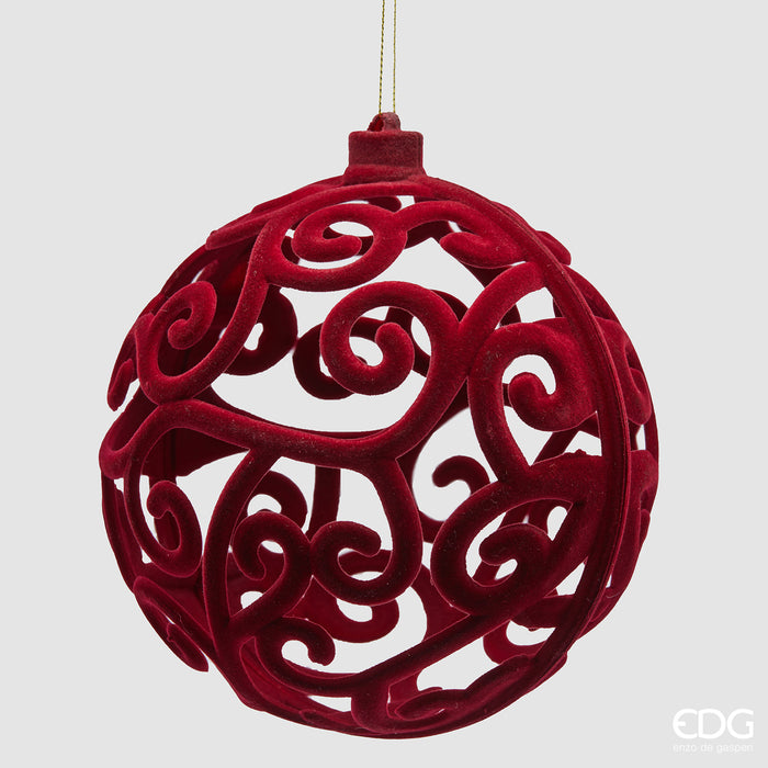 EDG Enzo De Gasperi Addobbo Palla Velvet  Borgogna – d.10 cm / d.15 cm