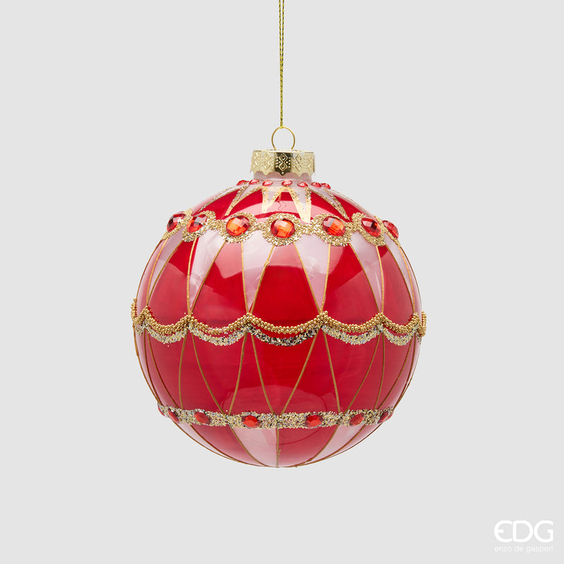 Palla Tosca EDG in vetro d. 10 cm – Rosso