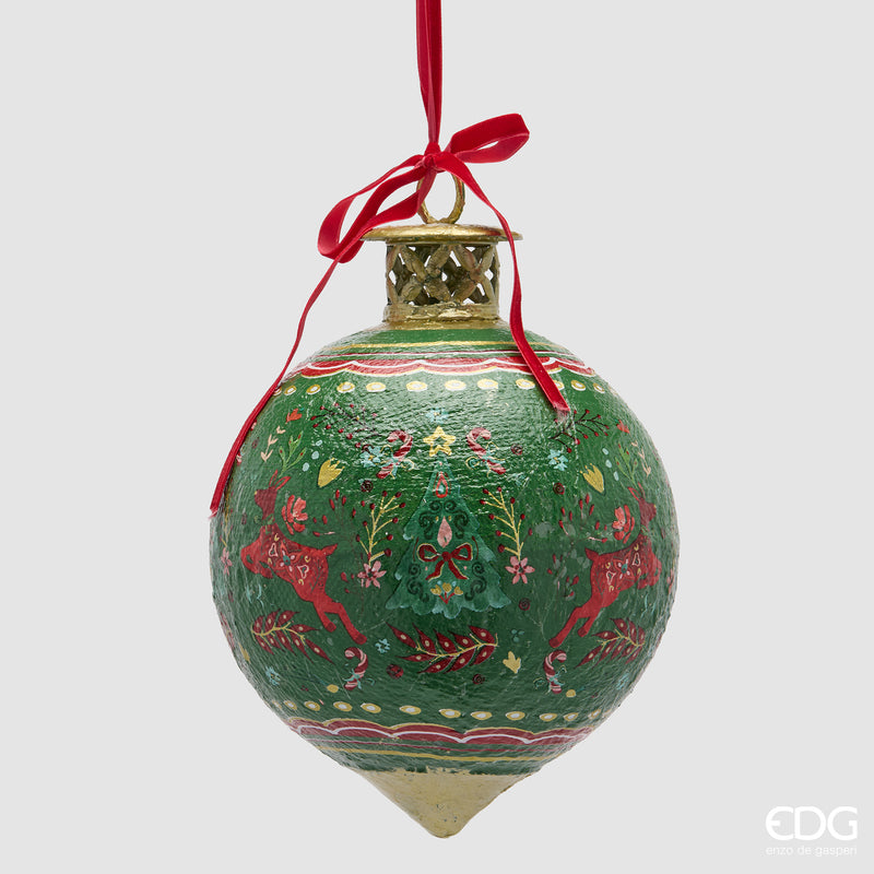 Addobbo Trottola Jaipur EDG Green Red H 28 cm