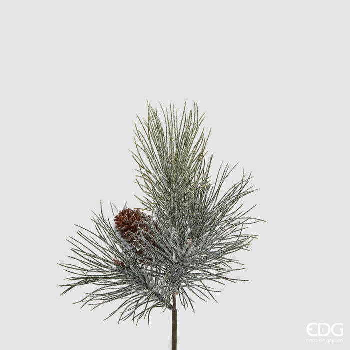 EDG Enzo De Gasperi Pino con pigne ramo innevato – h.36 cm