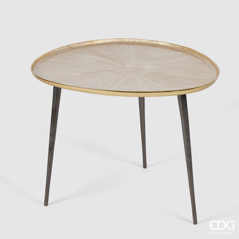 Tavolo Righe in Metallo White Gold H.45 × 60 cm EDG