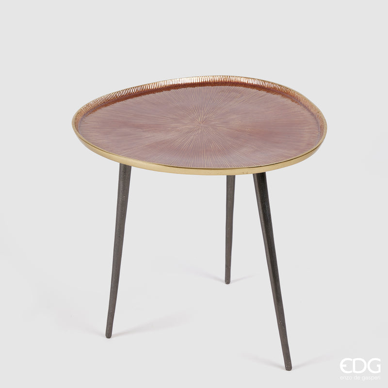 Tavolo Righe in Metallo Red Gold H.41 × 45 cm EDG