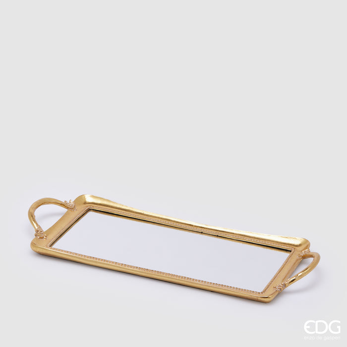 EDG Enzo De Gasperi Vassoio decorativo rettangolare effetto retrò – oro