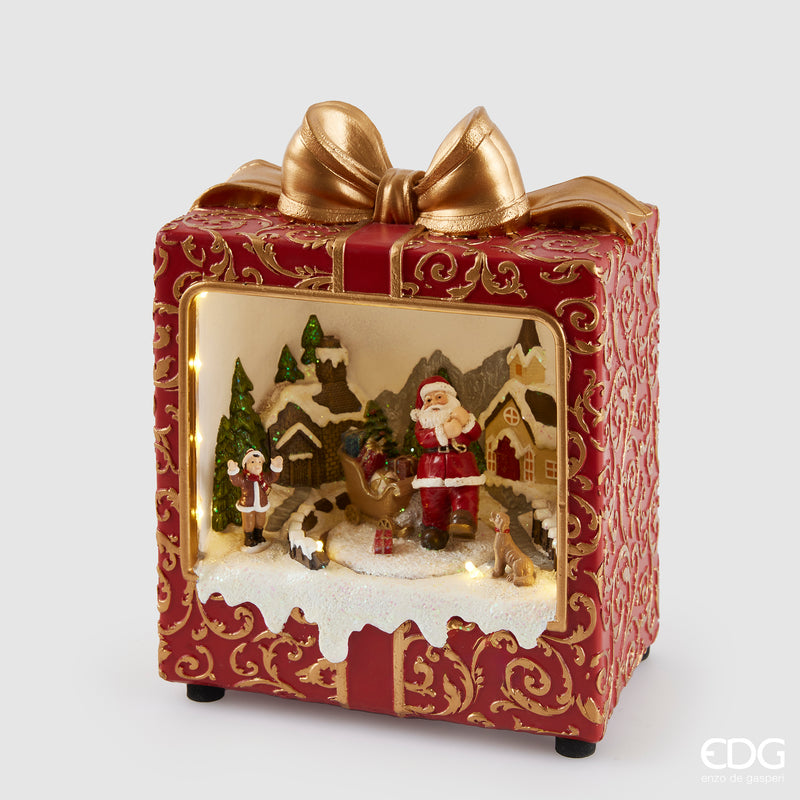 Diorama Pacco Regalo Natalizio con LED H.24 cm – EDG