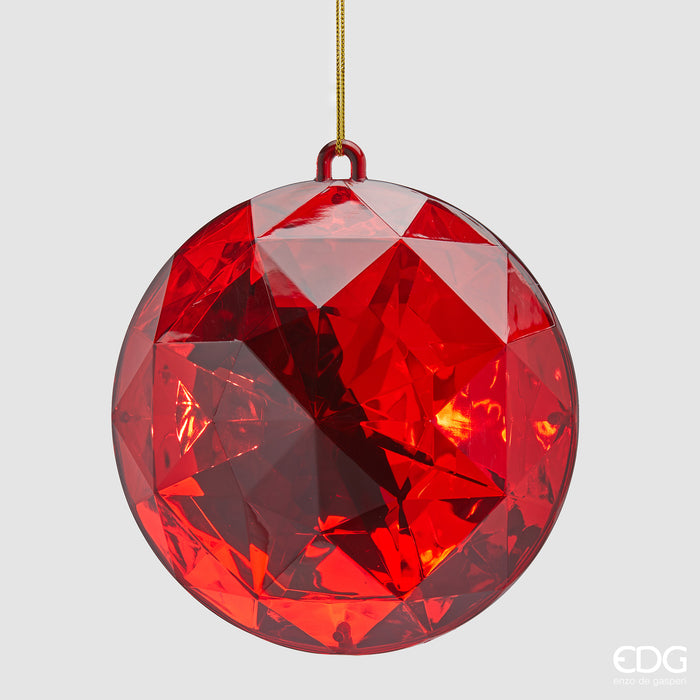 EDG Enzo De Gasperi Decoro diamante rosso rotondo da appendere