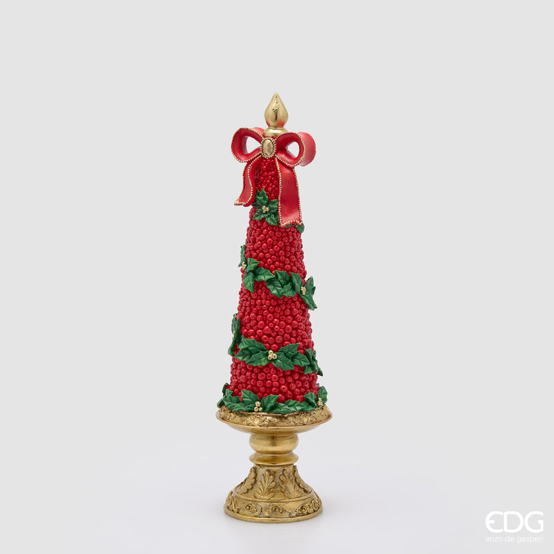 Pino con fiocco EDG Green Red H 34 e 48 cm