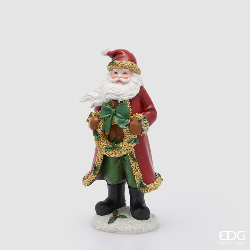 Babbo Natale con ghirlanda EDG H 37 cm