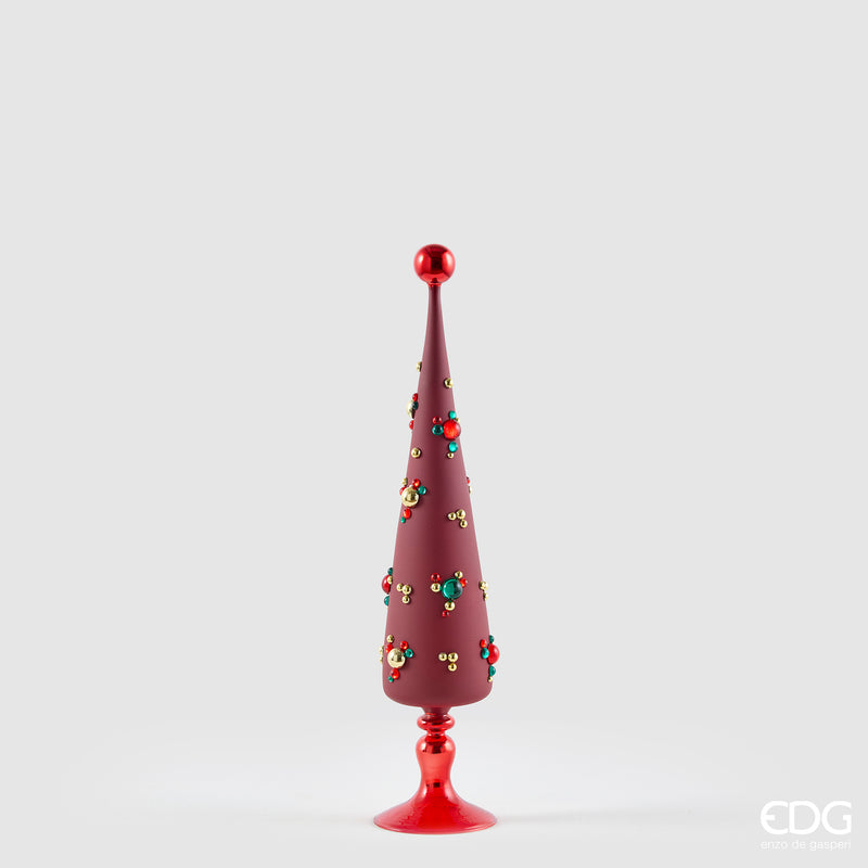 Albero Bolle Cono EDG in vetro rosso H 52 e 70 cm