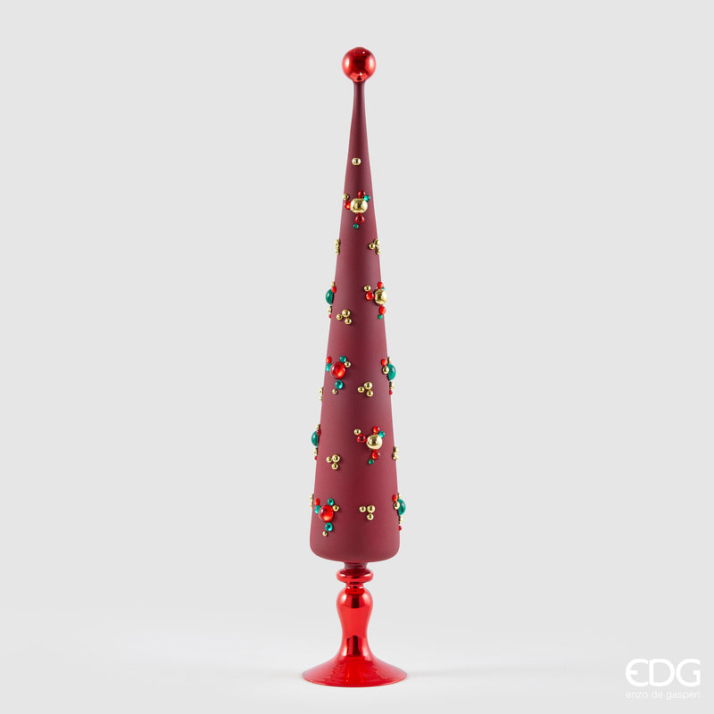 Albero Bolle Cono EDG in vetro rosso H 52 e 70 cm