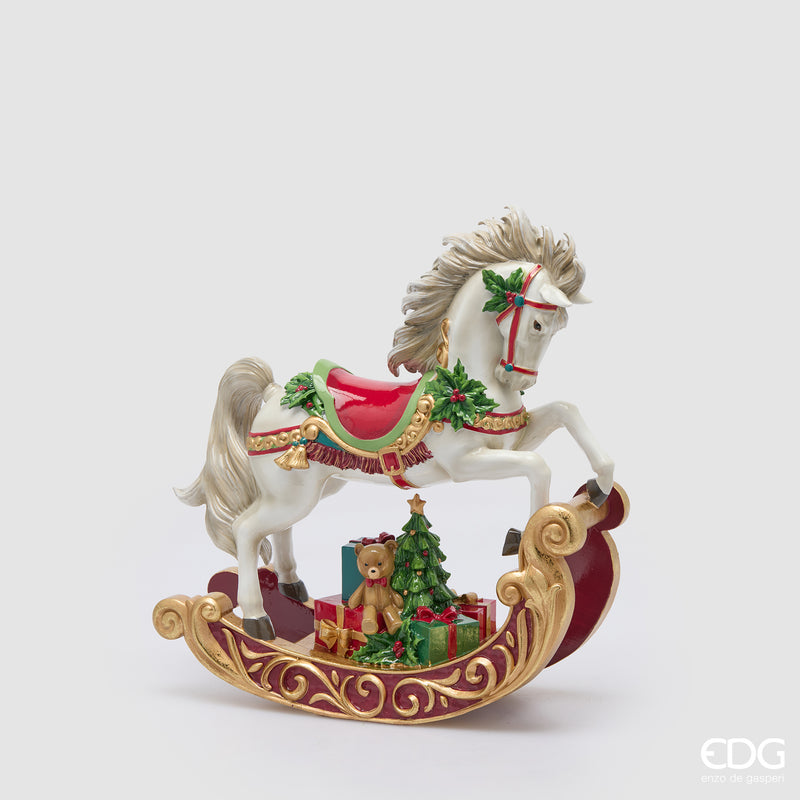 Cavallo a dondolo natalizio EDG H 37 cm