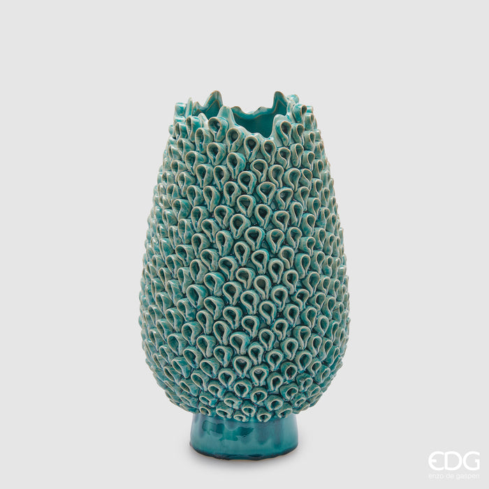 EDG Enzo De Gasperi Vaso Deco in Ceramica Turchese