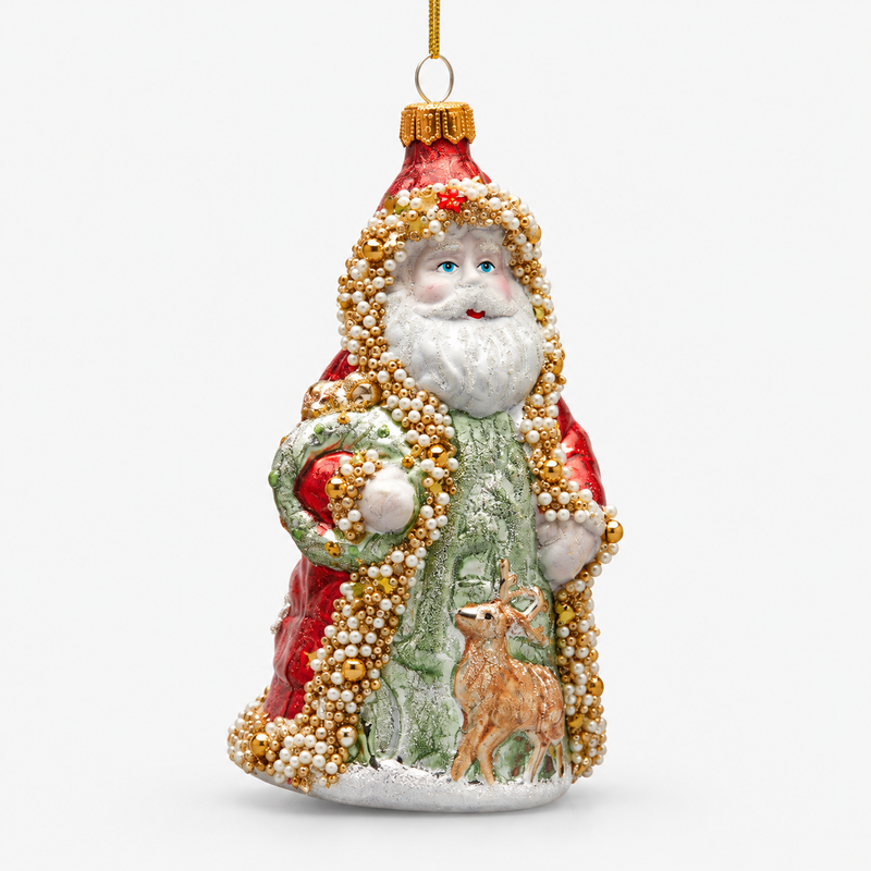 Addobbo Babbo Natale EDG in vetro H 15 cm – Multicolor