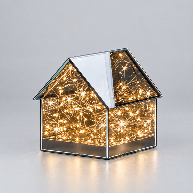 Teca Casetta LED EDG in vetro fumé