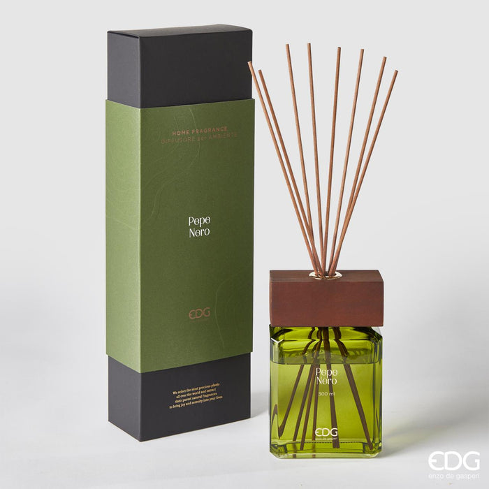 PROFUMATORE BOTTIGLIA TAPPO LEGNO 300ML+BAST.