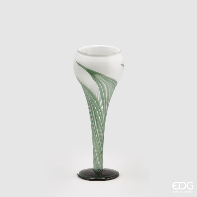 Vaso Tulipano a Calice EDG in vetro White Green