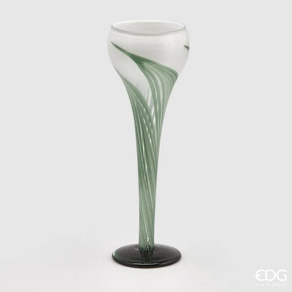 Vaso Tulipano a Calice EDG in vetro White Green