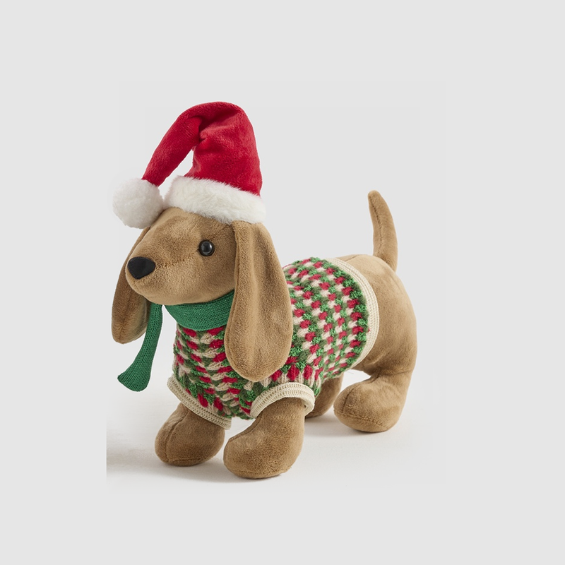 Cane Xmas EDG in tessuto H 24 e 31 cm – 2 varianti