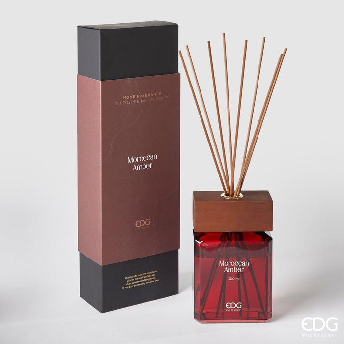 PROFUMATORE BOTTIGLIA TAPPO LEGNO 300ML+BAST.